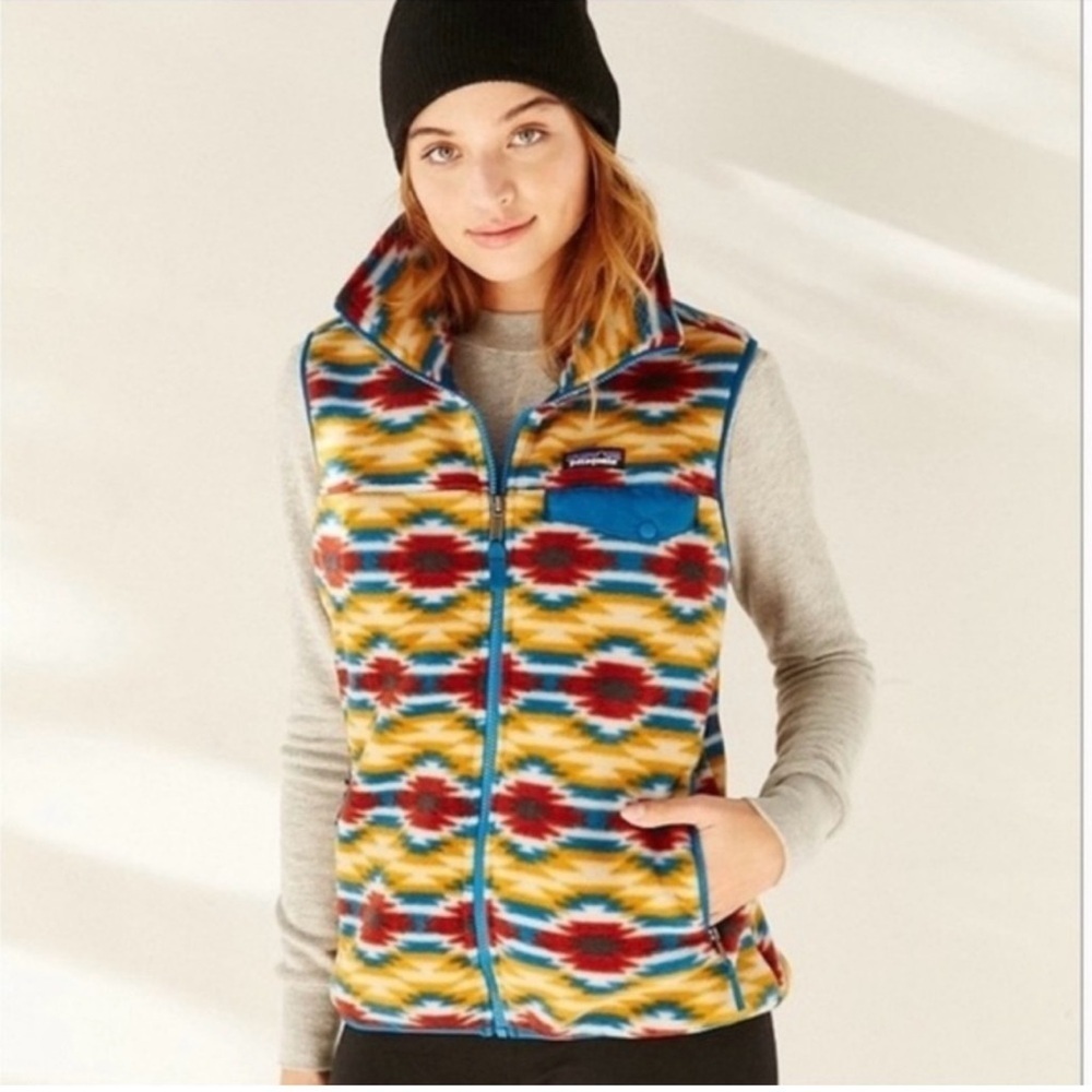 Patagonia Synchilla Aztec print Colorful Patterned Women's Vest size S